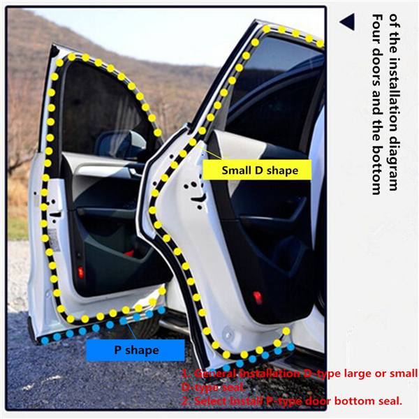 1M Small D Shape Car Truck Motor Door Hollow Rubber Seal Weather Strip 10x7.5mm - photo 8