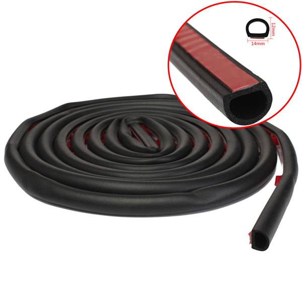 4M D Shape Car Truck Motor Door Hollow Rubber Seal Weather Strip 14x12mm - photo 2