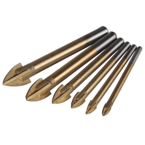 Titanium Carbide Glass Drill Bit Cross Spear Point Head Drill Bit For Wall Ceramic Tile - photo 3