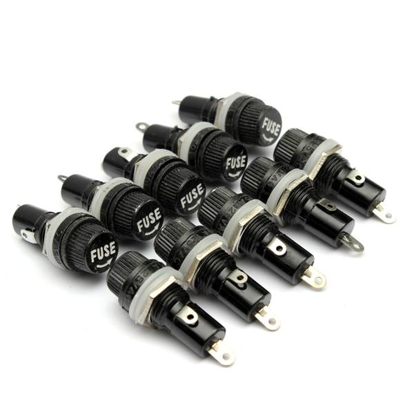 10pcs Electrical Panel Mounted Glass Fuse Holder For Radio Auto Stereo 5x20mm - photo 2