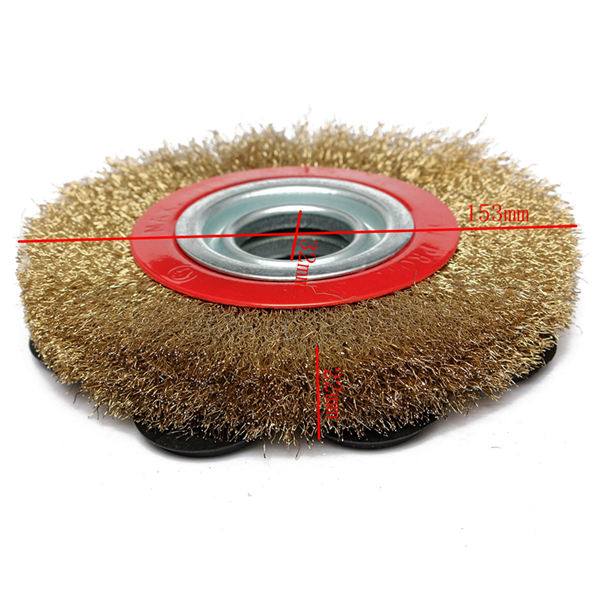 6 Inch 150mm Steel Wire Wheel Brush And Adaptor Rings For Bench Grinder Clean Polish - photo 4