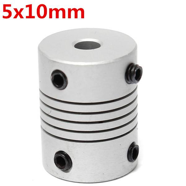 5mm x 10mm Aluminum Flexible Shaft Coupling OD19mm x L25mm CNC Stepper Motor Coupler Connector - photo 1