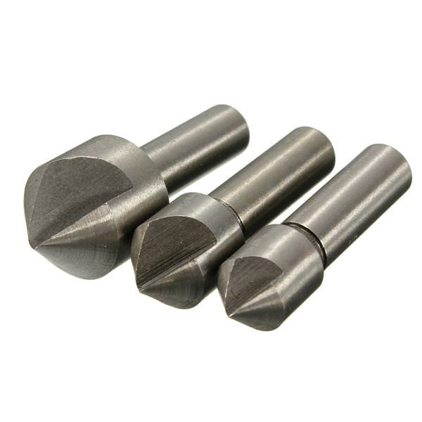 3pcs 10/12/16mm HSS Countersink Drill Bit Set Chamfering Cutter - photo 2