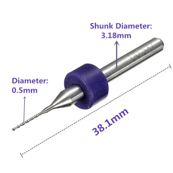 10pcs 0.5mm Mini PCB Drill Bits For CNC Print Circuit Board Tungsten Steel - photo 7