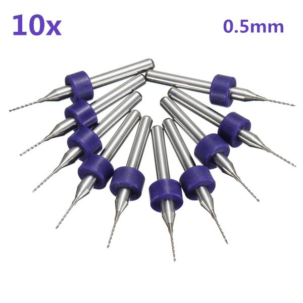 10pcs 0.5mm Mini PCB Drill Bits For CNC Print Circuit Board Tungsten Steel - photo 1