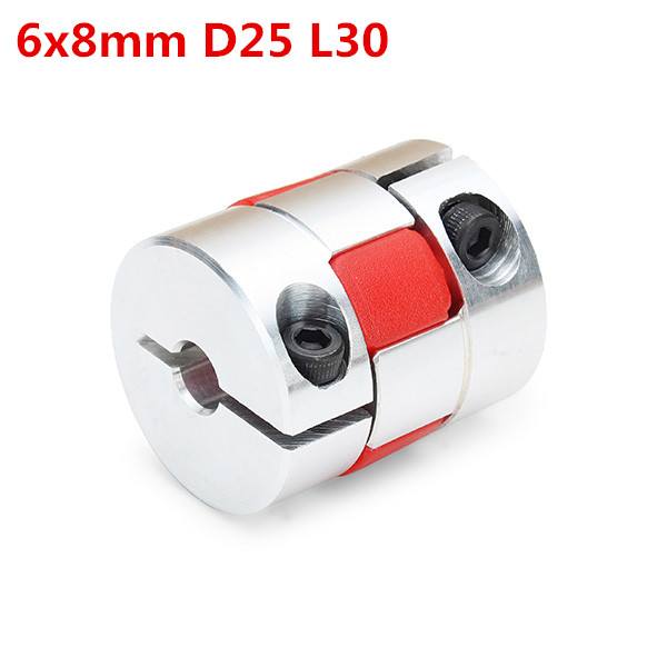 6mm x 8mm Aluminum Flexible Spider Shaft Coupling CNC Stepper Motor Coupler Connector OD25mm x L30mm - photo 1