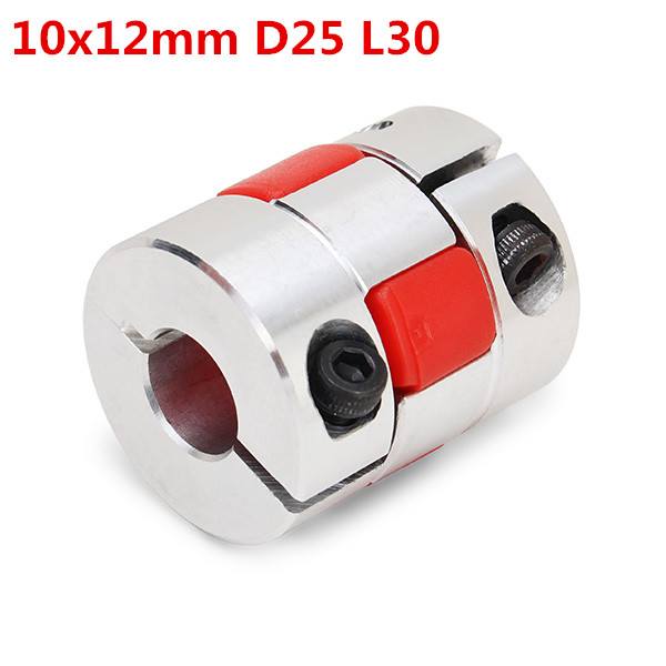 10mmx12mm Aluminum Flexible Spider Shaft Coupling OD25mm x L30mm CNC Stepper Motor Coupler Connector - photo 1