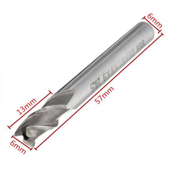 6mm 3 Flute HSS Aluminium Extra Long End Mill Cutter CNC Bit - photo 8