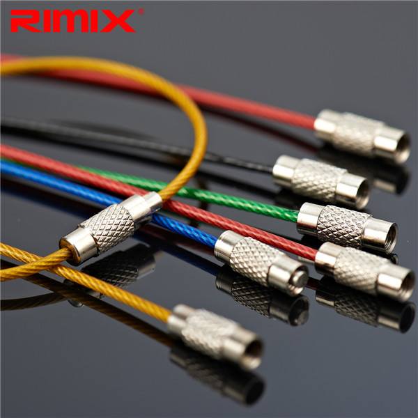 Rimix Stainless Steel PVC Insulated Rubber Overstretches Wire Circle Colorful Keychain Key Ring - photo 2