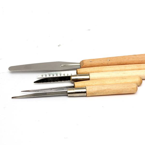 22pcs Stainless Steel Clay Pottery Sculpture Tool Wooden Handle - photo 7