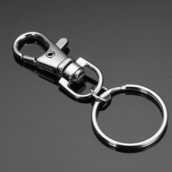 10pcs Fashion Stainless Steel Dual Key Holder Ring Keychain Silver - photo 2