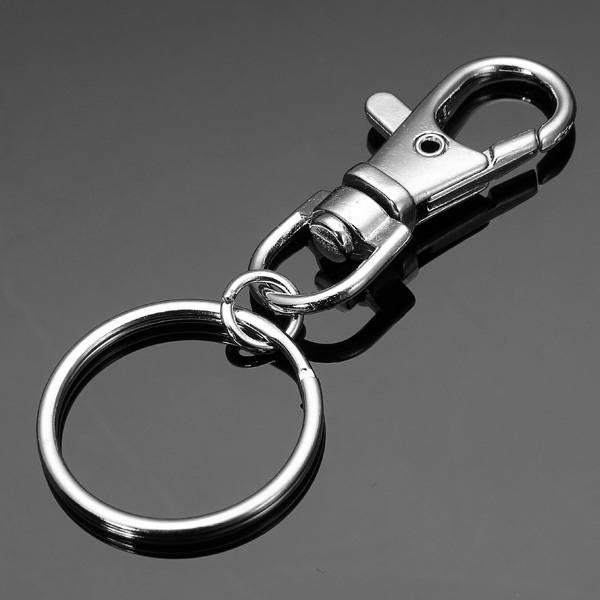 10pcs Fashion Stainless Steel Dual Key Holder Ring Keychain Silver - photo 4