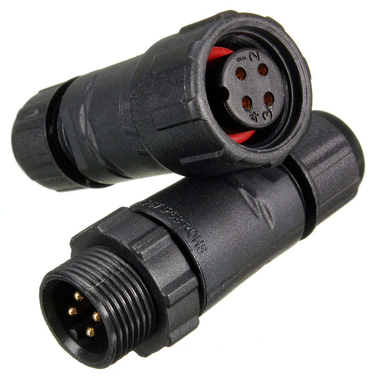 4 Pins Waterproof Electric Plug Cable Wire Connector Socket - photo 7