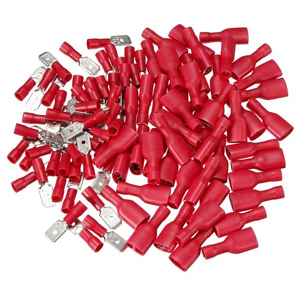 100pcs Male&Female Insulated Spade Quick Wire Crimp Connector Terminal - photo 1