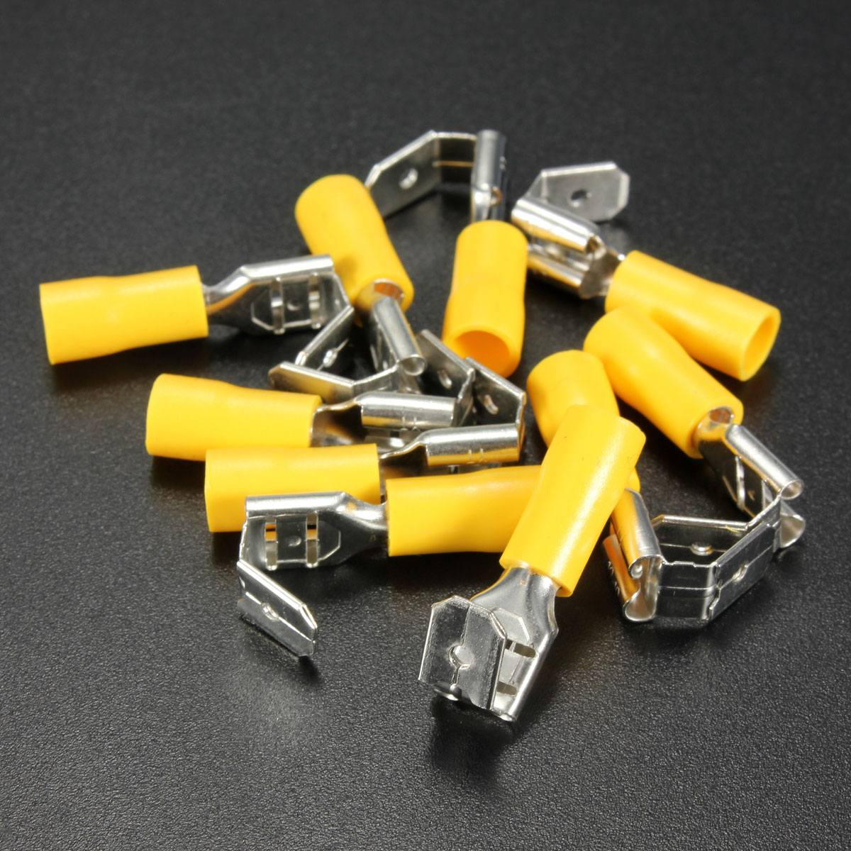 100PCS Back Piggy Back Spade Crimp Connector Terminal 0.5-6.0mm 10-22AWG PVC - photo 6
