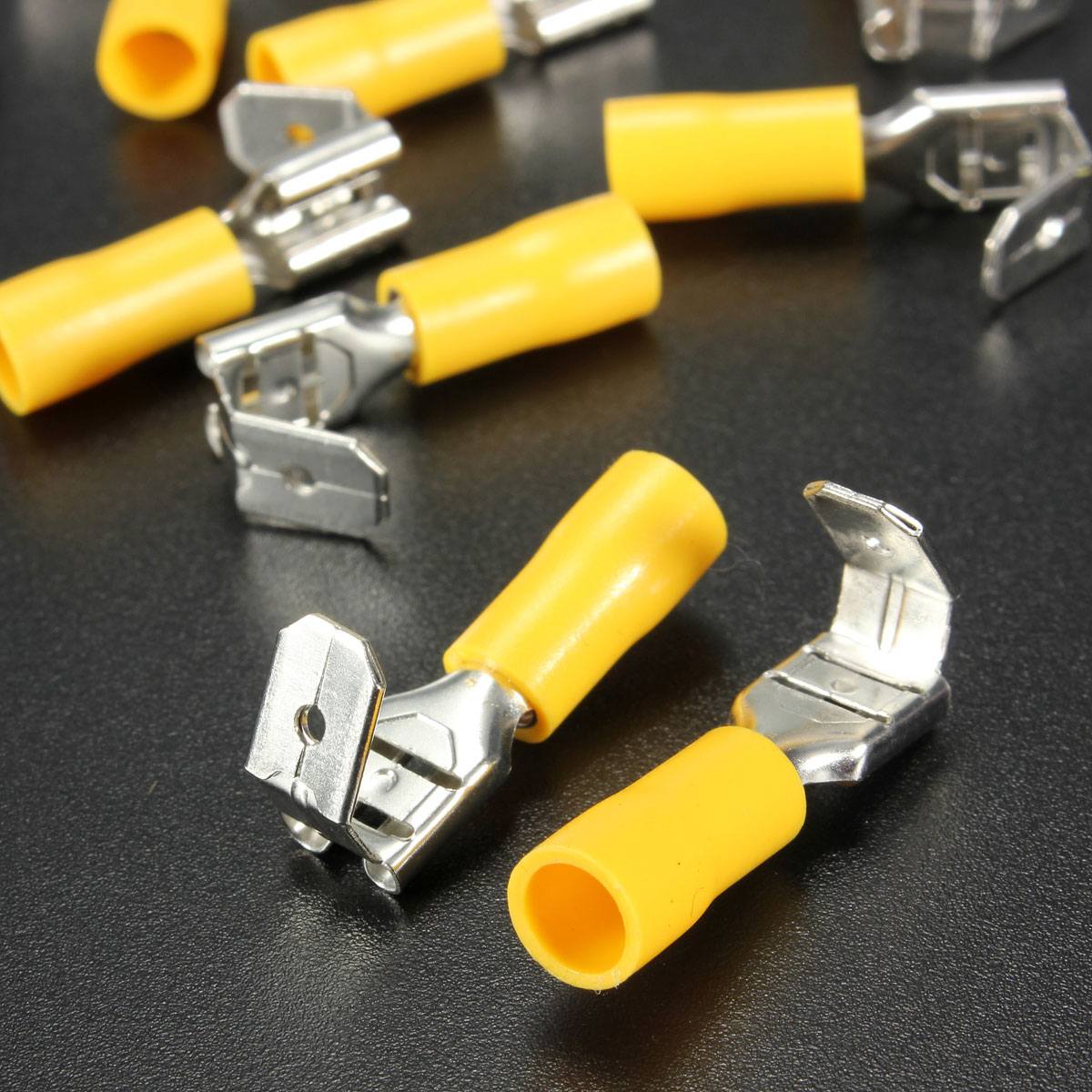100PCS Back Piggy Back Spade Crimp Connector Terminal 0.5-6.0mm 10-22AWG PVC - photo 7