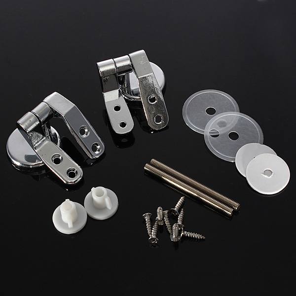 Replacement Toilet Seat Hinge Set Chrome Hinge With Fittings - photo 1