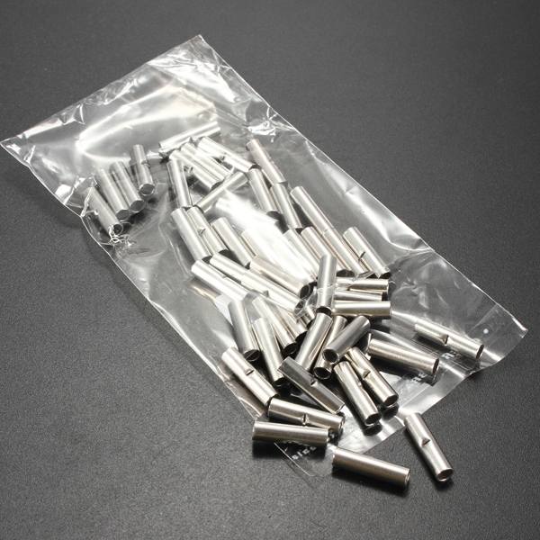 50Pcs 10-12 AWG Gauge Uninsulated Butt Crimp Connectors Terminal - photo 1
