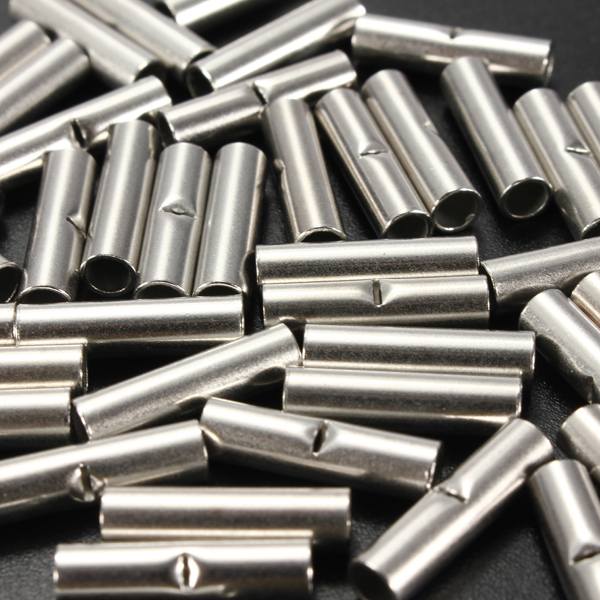 50Pcs 10-12 AWG Gauge Uninsulated Butt Crimp Connectors Terminal - photo 3