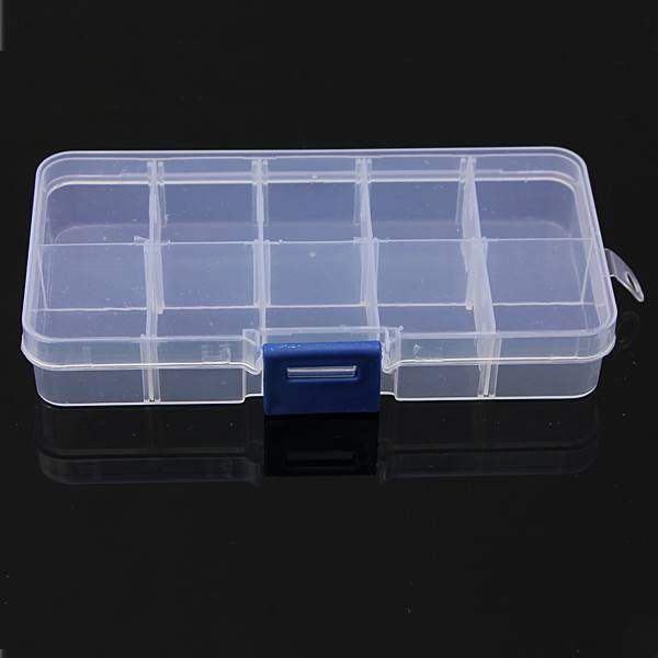 10 Compartment Plastic Clear Slots Adjustable Organizer Craft Box - photo 6