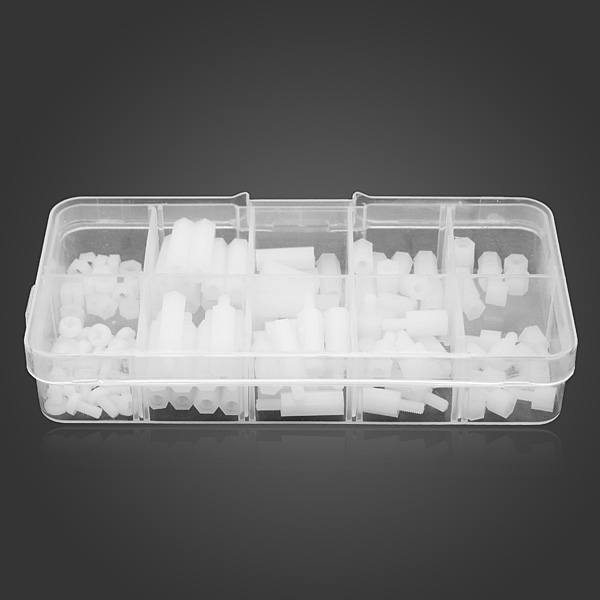 120pcs M3 Nylon White M-F Hex Spacers Screw Nut Assortment Kit - photo 8