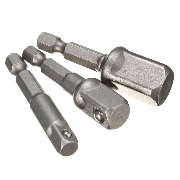3pc 1/4 Inch Hex Socket Driver Set Wrench Adapter Extension Bar Bit - photo 1