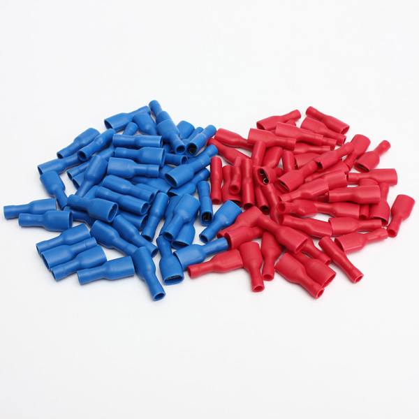 100pcs 6.3mm Fully Insulated Female Spade Connector Crimp Terminal - photo 7