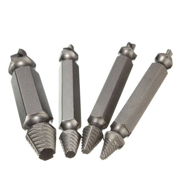 Drillpro 4PCS Double Side Damaged Screw Extractor Out Remover Bolt Stud Tool - photo 2