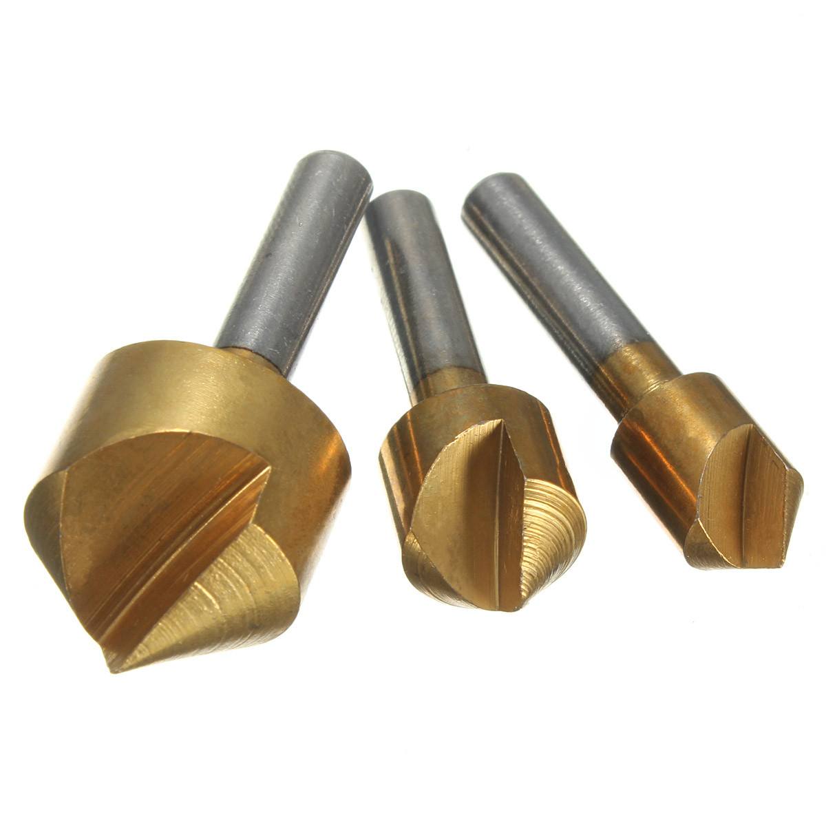 3pcs Countersink Deburring Bits Single Chamfering Drill 3/8 1/2  3/4 Inch - photo 4
