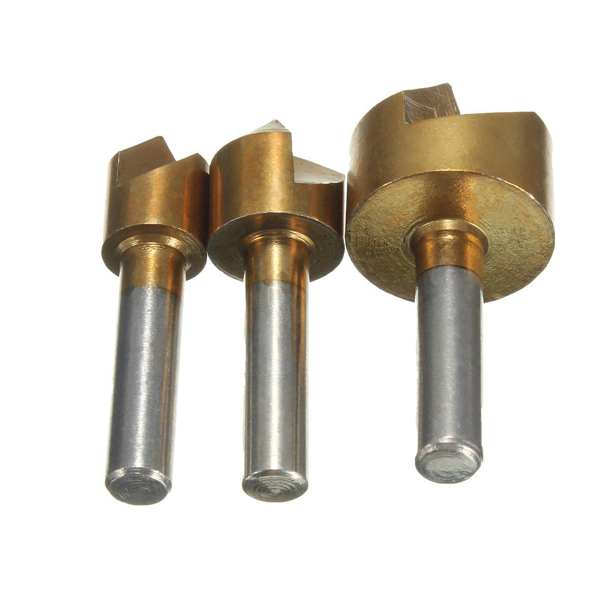 3pcs Countersink Deburring Bits Single Chamfering Drill 3/8 1/2  3/4 Inch - photo 5