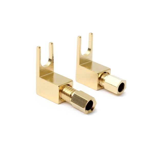 4pcs 20-8AMG Gold Plated Spade Banana Fork Plug For Mcintosh Fisher Eico Adapter - photo 4