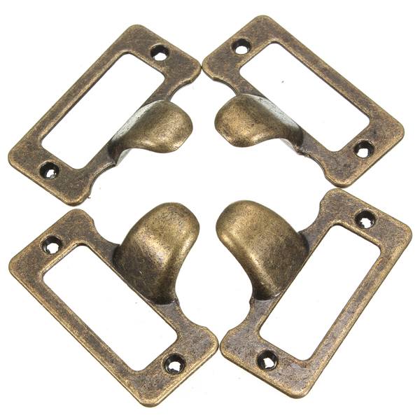 6pcs Antique Brass Drawer Label Pull Cabinet Frame Handle File Name Card Holder - photo 6