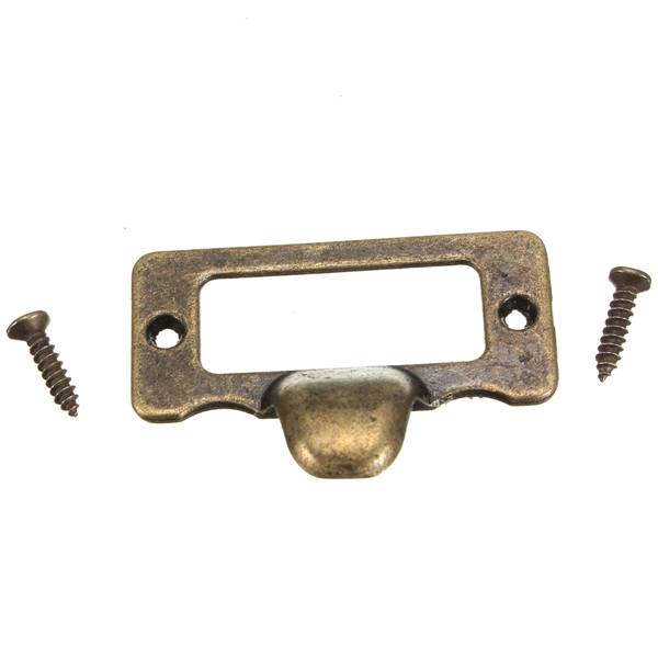 6pcs Antique Brass Drawer Label Pull Cabinet Frame Handle File Name Card Holder - photo 7