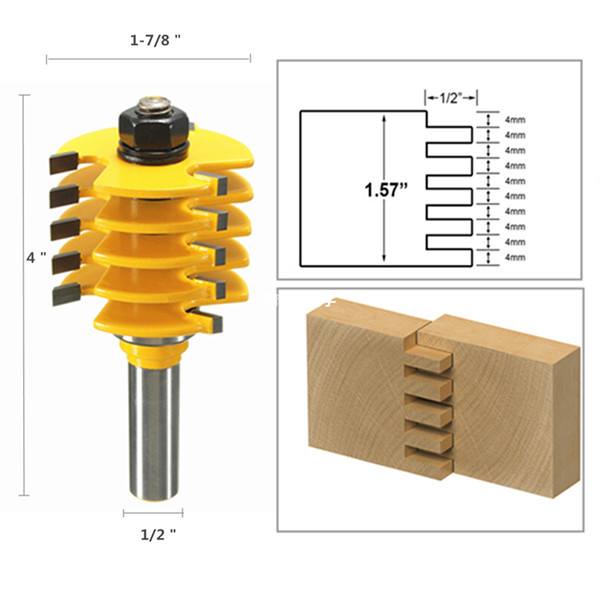 Drillpro RB23 1/2 Inch Shank Box Joint Router Bit Woodworking Chisel Cutter - photo 7