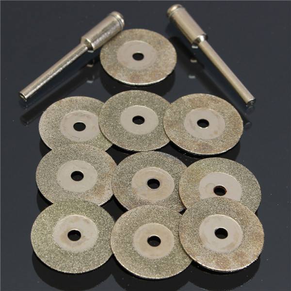 10pcs 20mm Diamond Grinding Wheel Slice with Two 3mm Shank Mandrels for Dremel Rotary Tool - photo 5