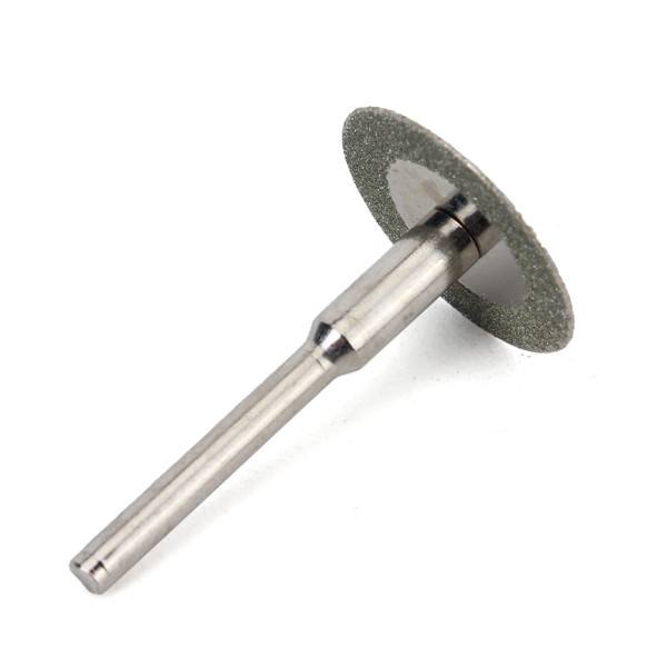 10pcs 20mm Diamond Grinding Wheel Slice with Two 3mm Shank Mandrels for Dremel Rotary Tool - photo 2