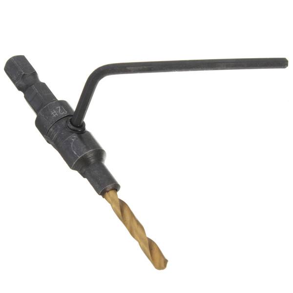 5pcs Titanium Coated Countersunk Drill Bit Set 1/4 Inch Hex Shank Quick Change Woodworking - photo 7