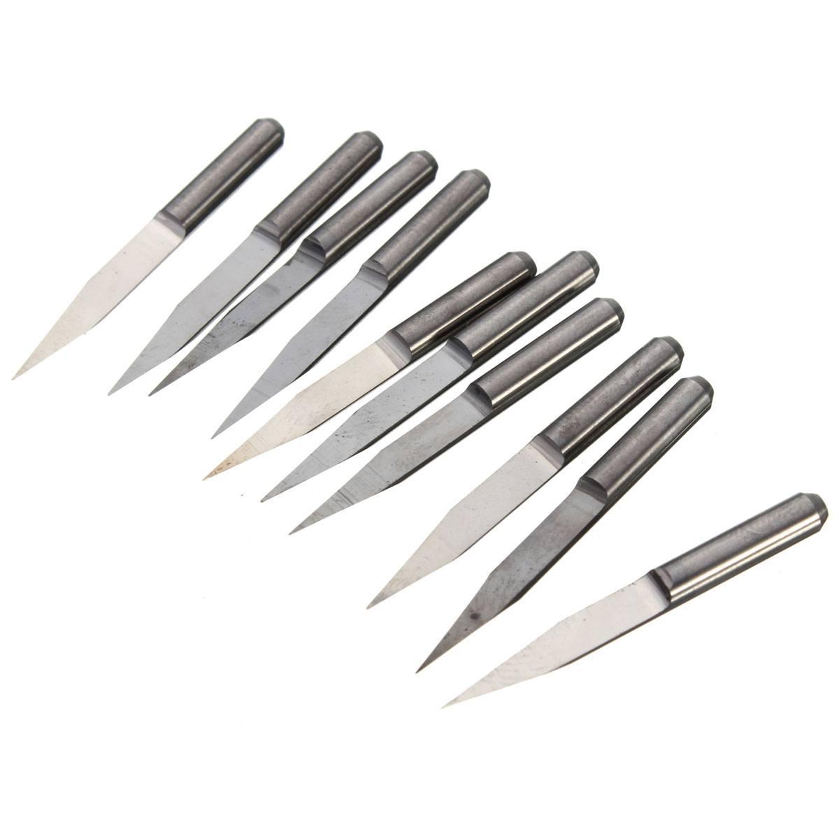 10pcs 20 Degree 0.2mm Tip 3.175mm Carbide PCB Engraving Bits End Mill Cutter - photo 4