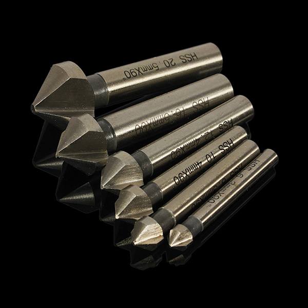6pcs 6.3mm -20.5mm 90 Degrees HSS Countersink Drill Bits Chamfer Drills Woodworking Tool - photo 1