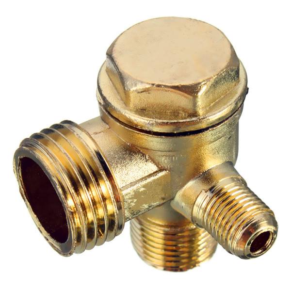 90 Degree Brass Copper Male Threaded Check Valve Connector Tool for Air Compressor - photo 4