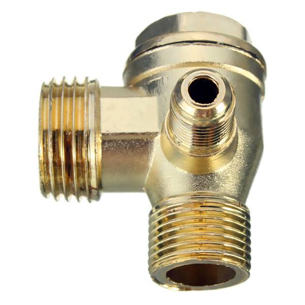 90 Degree Brass Copper Male Threaded Check Valve Connector Tool for Air Compressor - photo 5