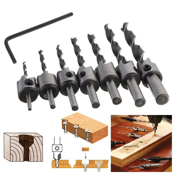 3mm Three Sharp HSS Carpentry Countersink Drill High Speed Steel Drill Bit with Wrench - photo 7