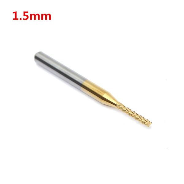 1.5mm Tungsten Steel Titanium Coat Carbide End Mill Cutter Engraving Bit CNC PCB Rotary Burr - photo 1