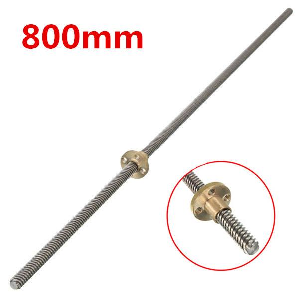 Machifit 800mm Lead Screw 8mm Thread Lead Screw 2mm Pitch Lead Screw with Brass Nut - photo 1