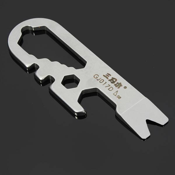 Sanrenmu GJ017D Mini Multi Tools Kit Nail Puller Wrench Opener Keychain - photo 4