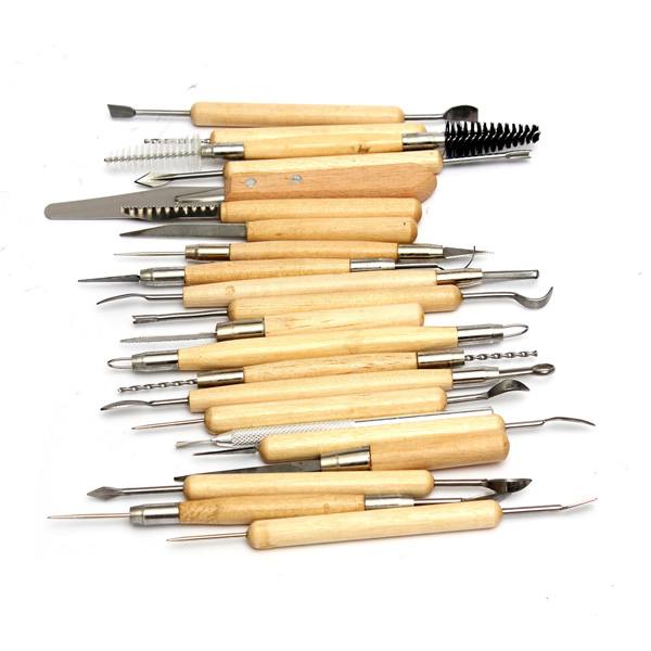 22pcs Stainless Steel Clay Pottery Sculpture Tool Wooden Handle - photo 2
