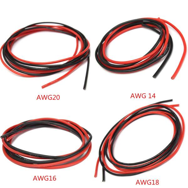 DANIU 2M AWG Soft Silicone Flexible Wire Cable 12-20 AWG (1 Meter Red + 1 Meter Black) - photo 4