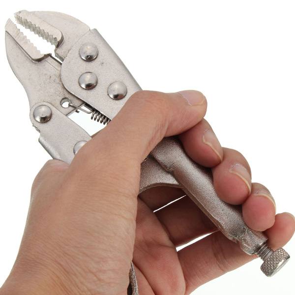 Metal Curved Jaw Vice Grip Locking Vice Mole Grip Plier Clamp Wrench Silver - photo 5