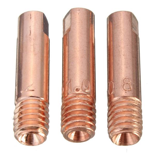 10 Pcs MB-15AK M6 MIG/MAG Welding Torch Contact Tip Gas Nozzle 0.8/1.0/1.2mm - photo 4