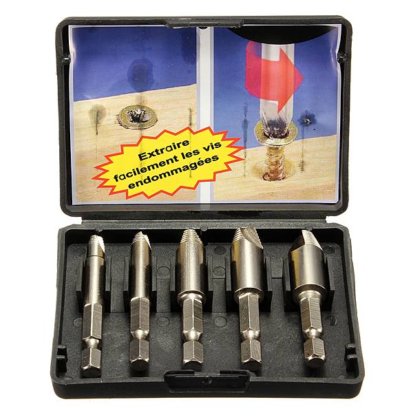 5PCS Screw Easy Speed Out Extractor Remover Hex shank Drill Set - photo 5
